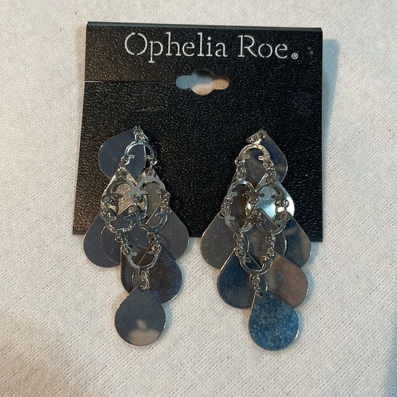 NWT Bundle of 3, Ophelia Roe, Silver-Gold-Blue Hoops, - Picture 8 of 11